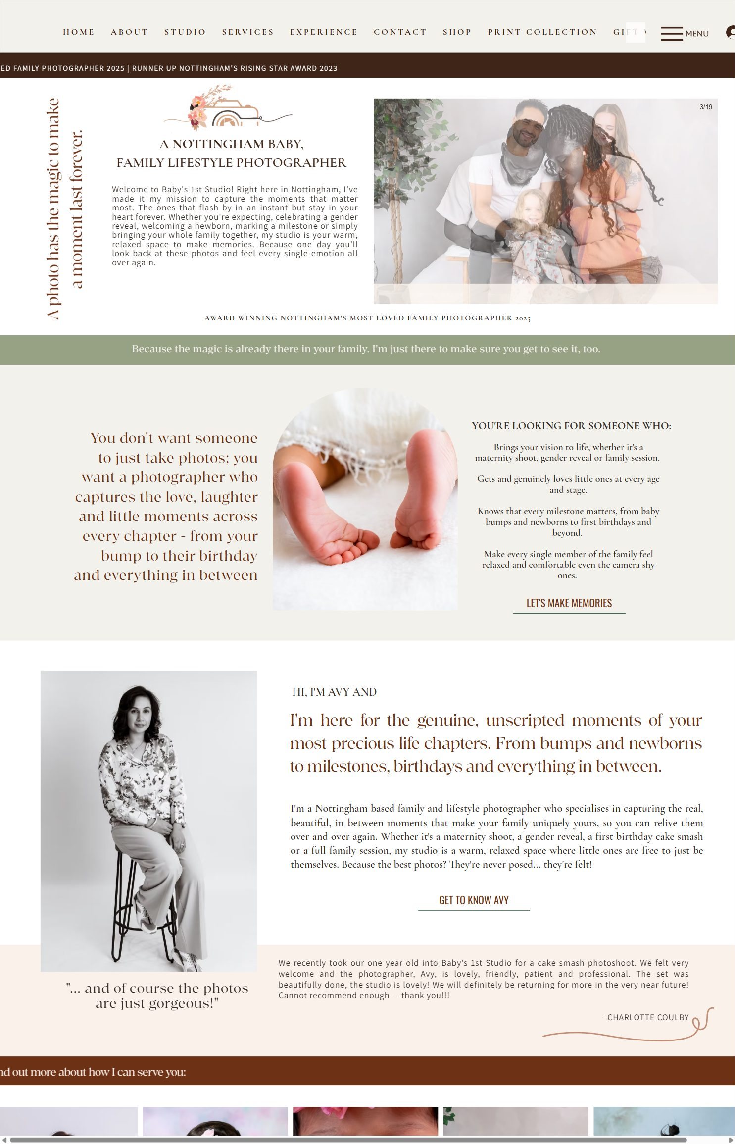 Baby's 1st Studio website