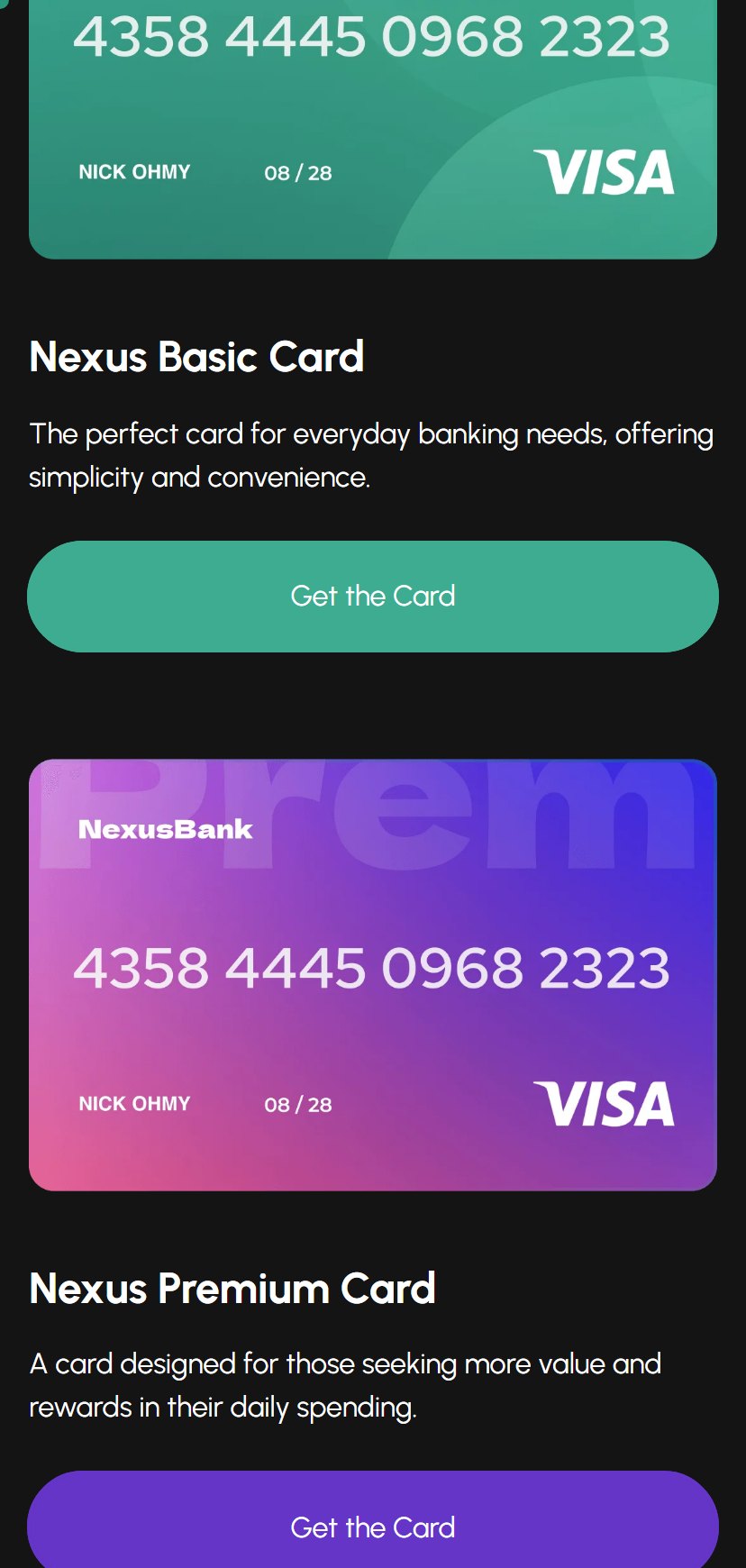 Nexus Bank mobile app