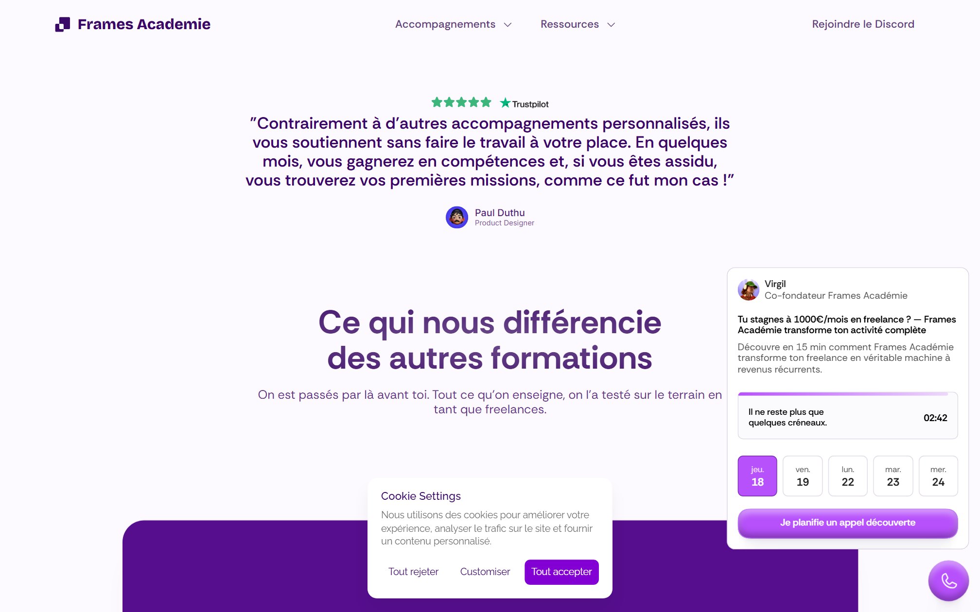 Frames Académie Results