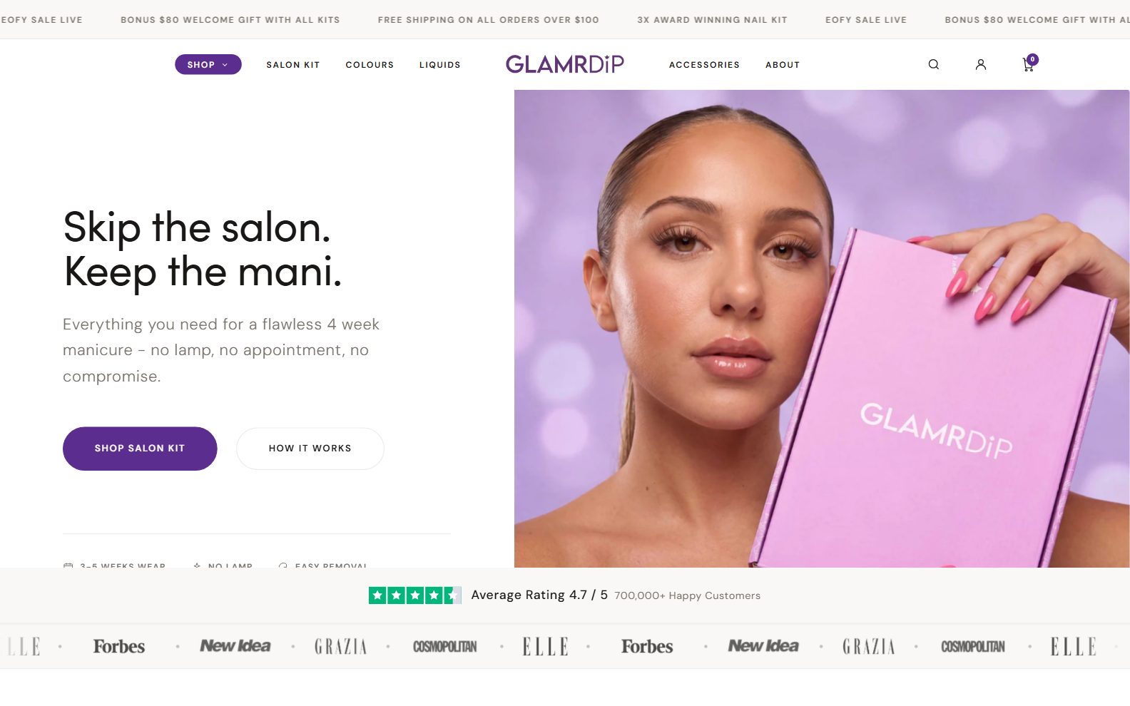 GLAMRDiP on desktop