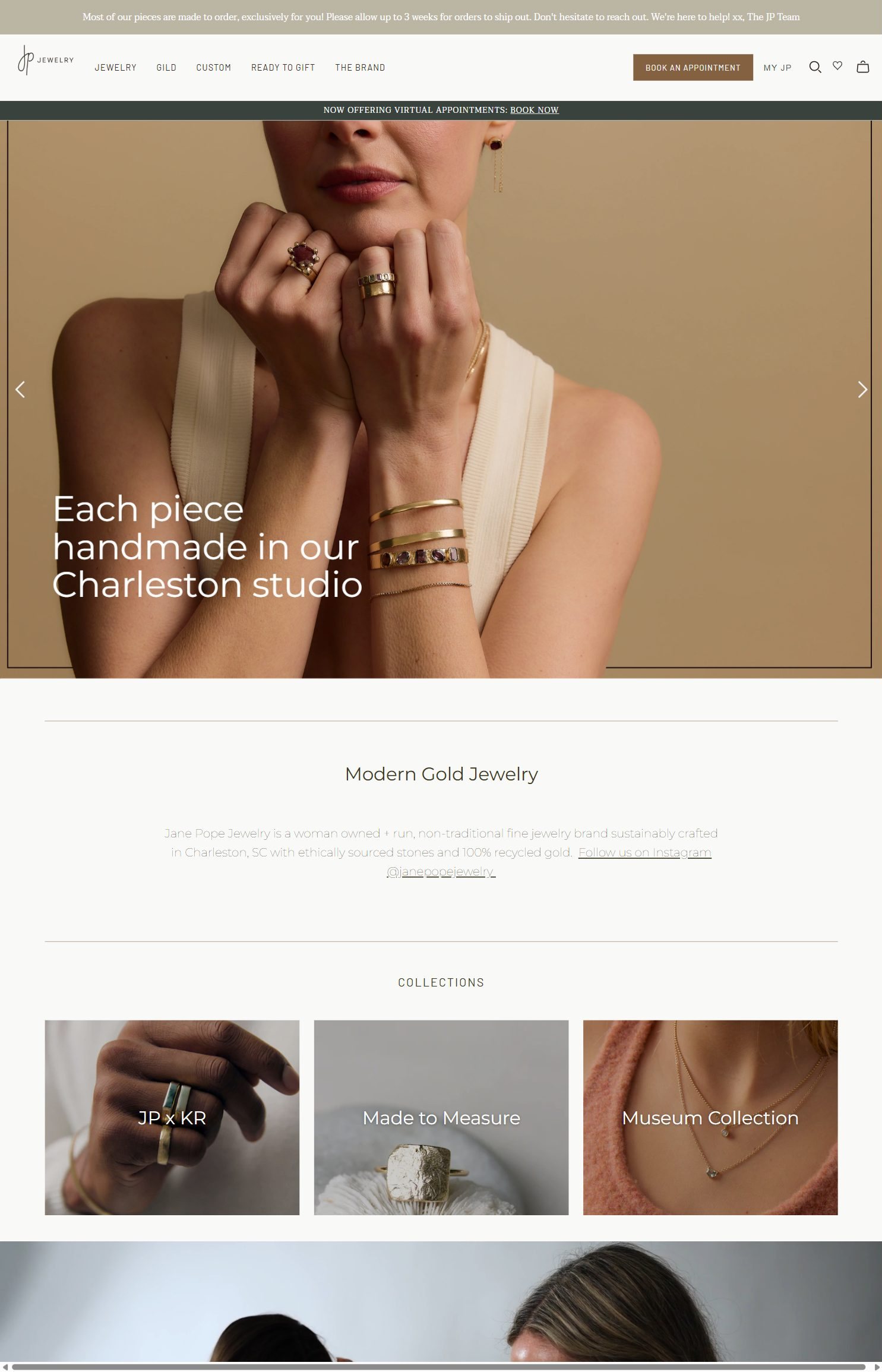 Jane Pope Jewelry website