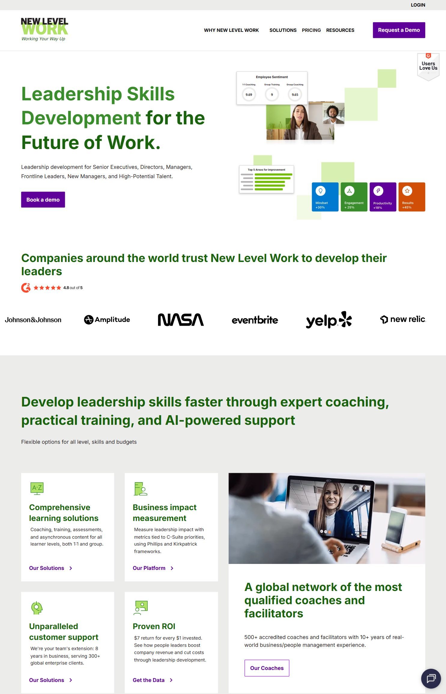 New Level Work website
