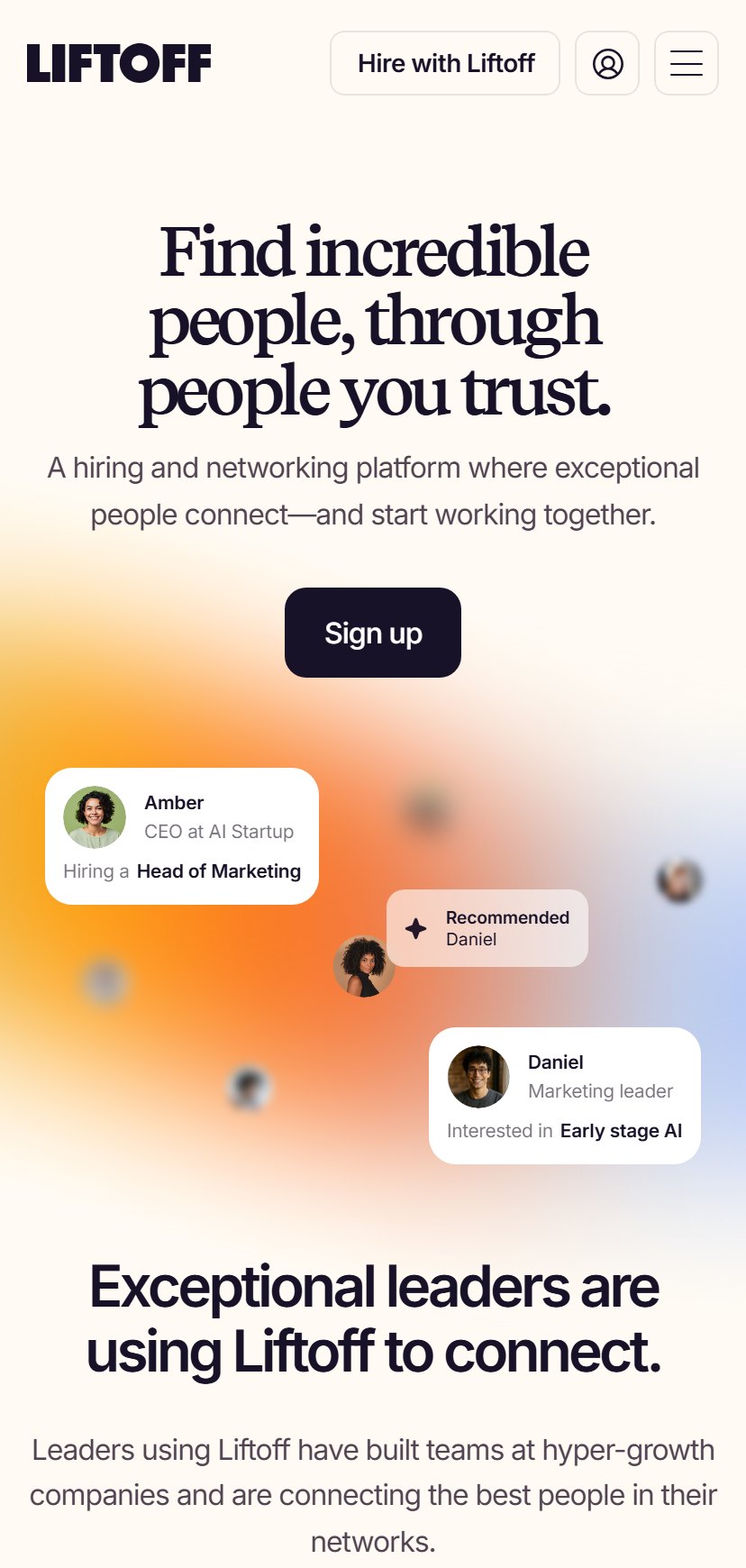 Liftoff on mobile
