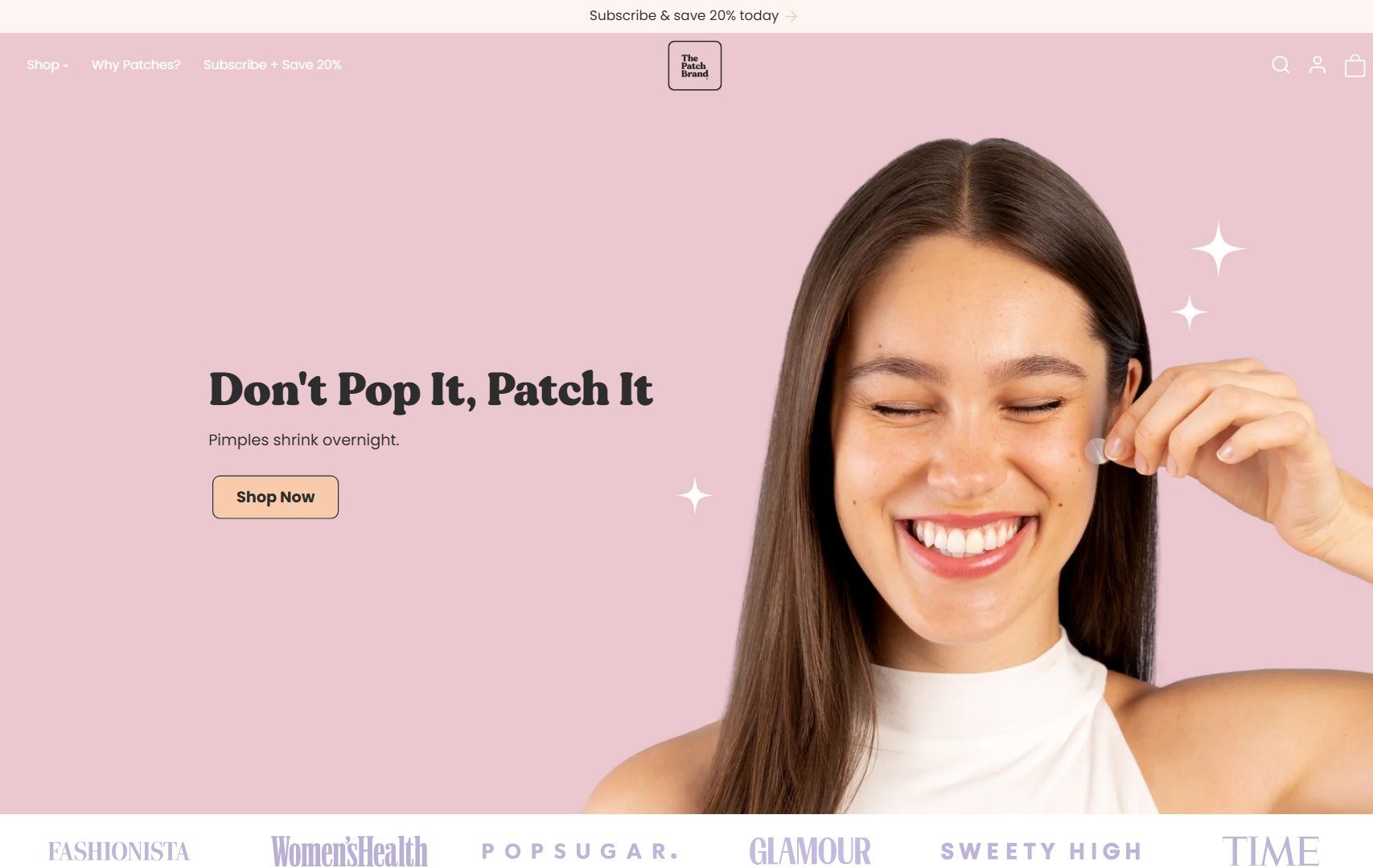 The Patch Brand on desktop