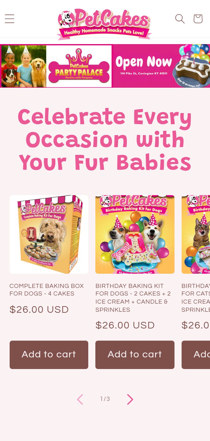 PetCakes on mobile