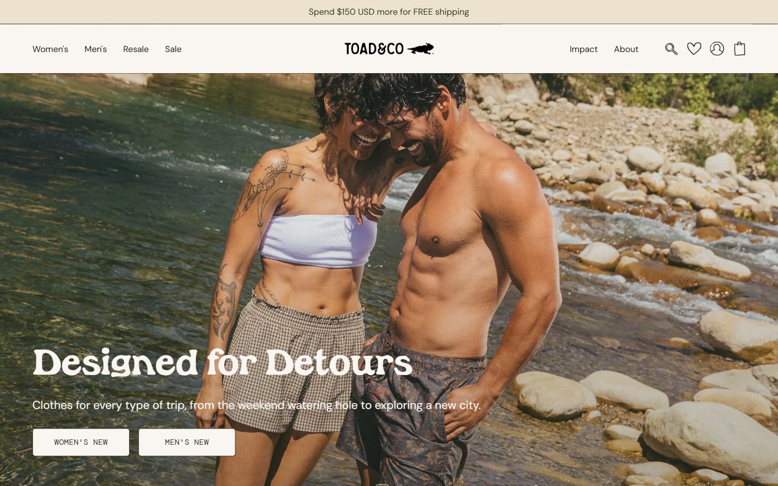 Toad&Co on desktop
