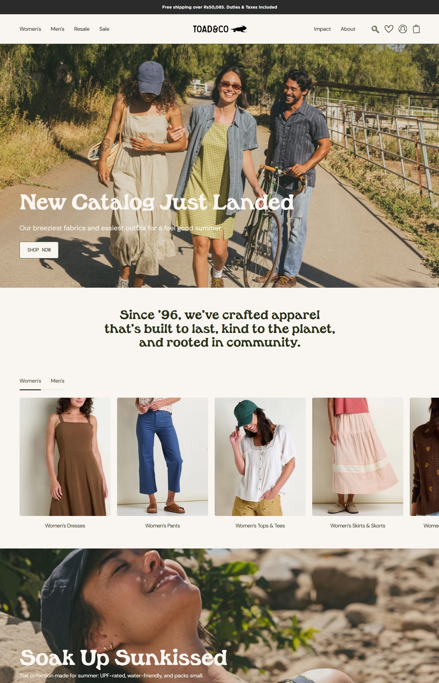Toad&Co website