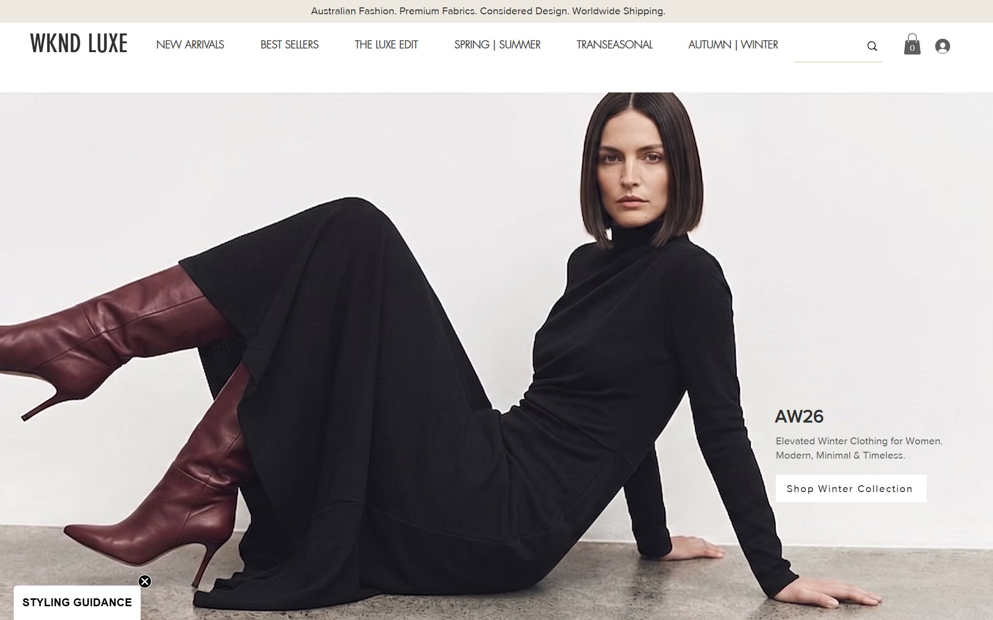 WKND Luxe on desktop